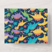 Invitation Tout En Un fête des dinosaures (Verso)