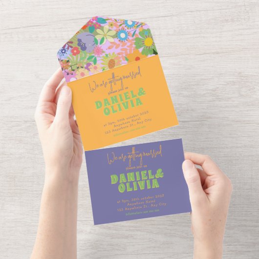 Invitation Tout En Un Fête des mariées Mariage (Déchirure)