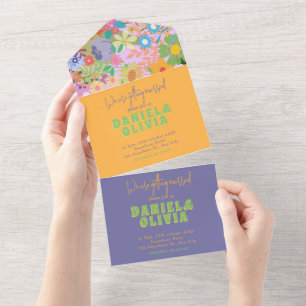 Invitation Tout En Un Fête des mariées Mariage