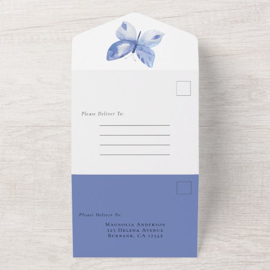 Invitation Tout En Un Fête du papillon simple (Dehors)