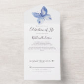 Invitation Tout En Un Fête du papillon simple (À l'intérieur)