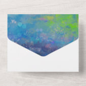 Invitation Tout En Un Fêter l'amour Abstrait impressionniste aquarelle (Verso)