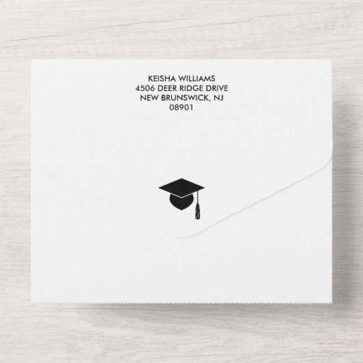Invitation Tout En Un Fêter le diplômé Photo QR RSVP (Verso)