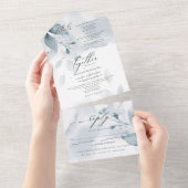 Invitation Tout En Un Feuillage Bleu Poussiéreux Rêveur tout dans une se (Déchirure)