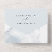 Invitation Tout En Un Feuillage Bleu Poussiéreux Rêveur tout dans une se (Verso)