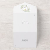 Invitation Tout En Un Feuillage de verdure botanique baptême (Dehors)