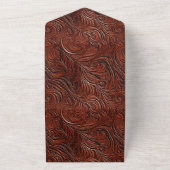 Invitation Tout En Un Feuille Brown élégante de l'Ouest (Dehors)