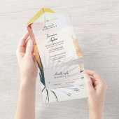 Invitation Tout En Un Feuille de palme Abstraite (Déchirure)