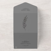 Invitation Tout En Un Feuille minimale | Mariage bleu et blanc (Dehors)