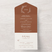 Invitation Tout En Un Feuille minimale | Mariage en terre cuite (À l'intérieur)