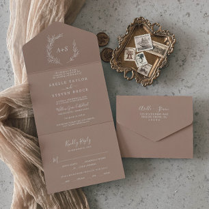 Invitation Tout En Un Feuille minimale Mariage neutre