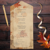 Invitation Tout En Un Feuilles d'automne rustiques