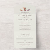 Invitation Tout En Un Feuilles d'automne simple élégant mariage d'automn (À l'intérieur)