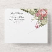 Invitation Tout En Un Feuilles de palmier Protea tropicales  (Verso)