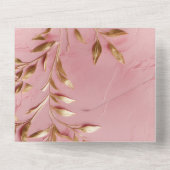 Invitation Tout En Un Feuilles d'or rose (Verso)