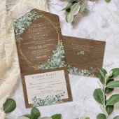 Invitation Tout En Un Feuilles rustiques d'Eucalyptus tous en un mariage
