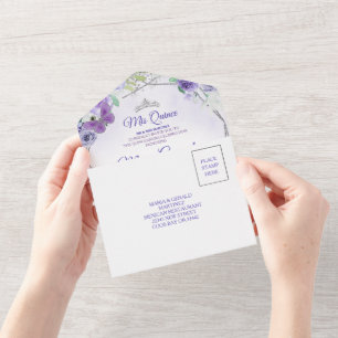 Invitation Tout En Un Fille de 15 ans de teint foncé lilas violet Prince