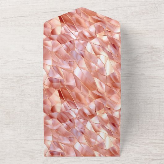 Invitation Tout En Un Fille Glam Rose Rose Mariage or (Dehors)