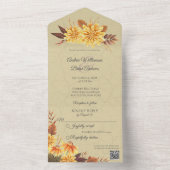 Invitation Tout En Un Filles d'automne avec code QR (À l'intérieur)