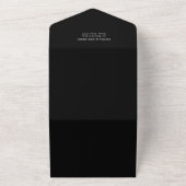 Invitation Tout En Un Fiona Black Bold Monogramme Mariage moderne (Dehors)