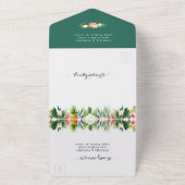 Invitation Tout En Un Flamant rose floral tropical Mariage d'été géométr (Dehors)