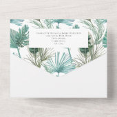 Invitation Tout En Un Flamant rose rose Mariage tropical (Verso)