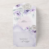 Invitation Tout En Un Fleur de Dahlia au pavot lilas Élégant Rustique (Dehors)