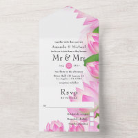 Fleur de lotus aquarelle rose mariage indien