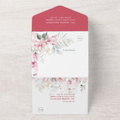 Invitation Tout En Un Fleur de Magnolia rose (Dehors)