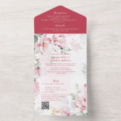 Invitation Tout En Un Fleur de Magnolia rose (À l'intérieur)