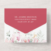 Invitation Tout En Un Fleur de Magnolia rose (Verso)