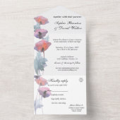 Invitation Tout En Un Fleur de pavot pourpre (À l'intérieur)