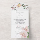 Invitation Tout En Un Fleur de pomme d'aquarelle romantique (À l'intérieur)