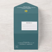 Invitation Tout En Un Fleur de soleil vert fumée tout en un mariage Invi (Dehors)