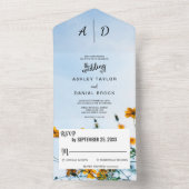 Invitation Tout En Un Fleur de tournesol d'été fleurie Tout en un mariag (À l'intérieur)