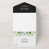 Invitation Tout En Un Fleur de tournesol Foliage noir blanc Mariage (Dehors)