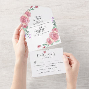 Invitation Tout En Un Fleur Eucalyptus Mariage Inviter Fourniture