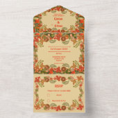 Invitation Tout En Un Fleur Rétro (À l'intérieur)
