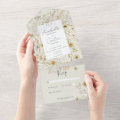 Invitation Tout En Un Fleur Sans Dîner (Déchirure)