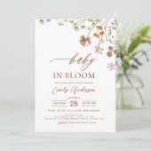 Invitation Tout en un Fleur sauvage bébé dans une douche fleu (Debout devant)