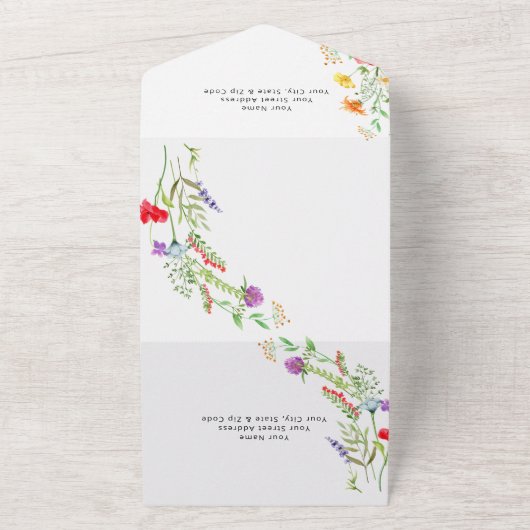 Invitation Tout En Un Fleur sauvage Bouquet Mariage tout en un Invitatio (Dehors)