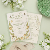 Invitation Tout en un Fleur sauvage Daisy Baby shower Invitat