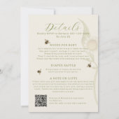 Invitation Tout en un Fleur sauvage Daisy Baby shower Invitat (Dos)