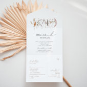 Invitation Tout En Un Fleur sauvage d'automne Boho | Sceau Décontracté E