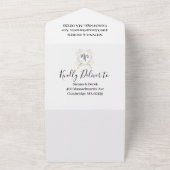 Invitation Tout En Un Fleur sauvage Dusky Monogram Crest Mariage (Dehors)