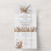 Invitation Tout En Un Fleur sauvage Mariage de bouleau blanc (À l'intérieur)