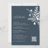 Invitation Tout en un Fleur sauvage Mariage de la marine de c (Dos)