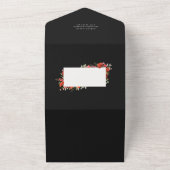 Invitation Tout En Un Fleur sauvage Pavot Rouge Floral Dark Mariage QR R (Dehors)