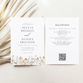 Invitation Tout en un Fleur sauvage QR Code Jardin Mariage