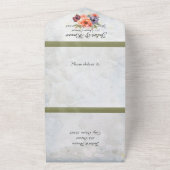 Invitation Tout En Un Fleur sauvage, Ruban Coeur & Sage (Dehors)